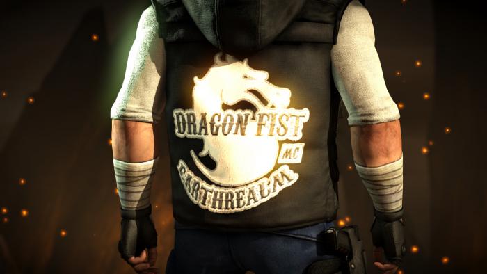 Johnny Cage Biker - Куртка с изображением дракона